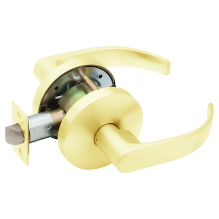 Falcon Grade 2 Passage Cylindrical Lock, Non-Keyed, Quantum Lever, Standard Rose, Bright Brass Finish W101S Q 605